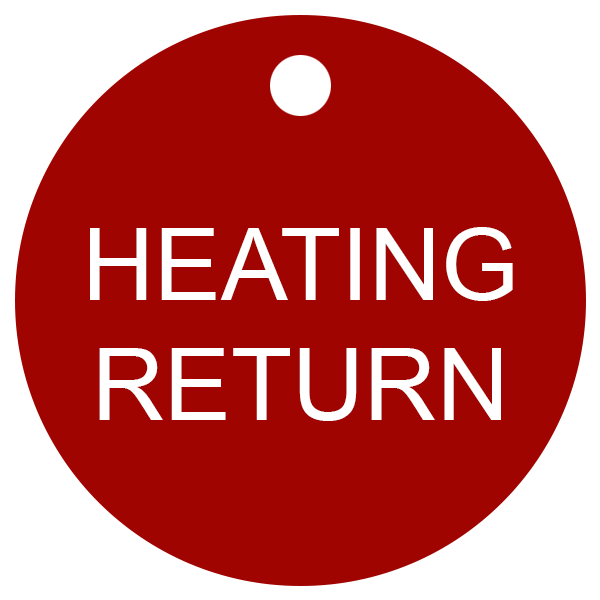 Heating Return Valve Tag